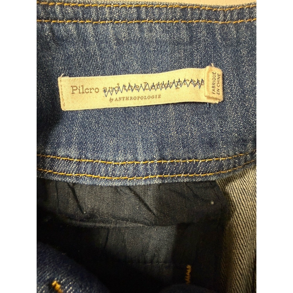 Pilcro Anthropologie High Rise Crop Wide Leg Jeans Women's 27 Soft Denim Belted - Picture 4 of 14